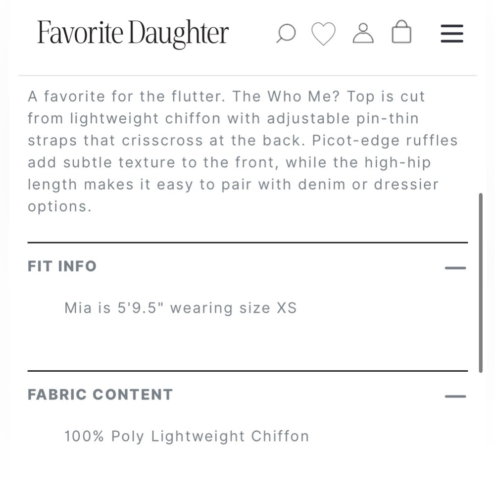 NWT Favorite Daughter The Who Me? Top in Black Size Small - Picture 13 of 16